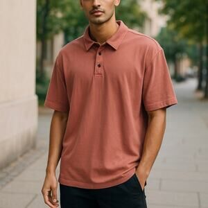 Even Tide Ryen Vintage Wash Slub Short Sleeve Polo Shirt